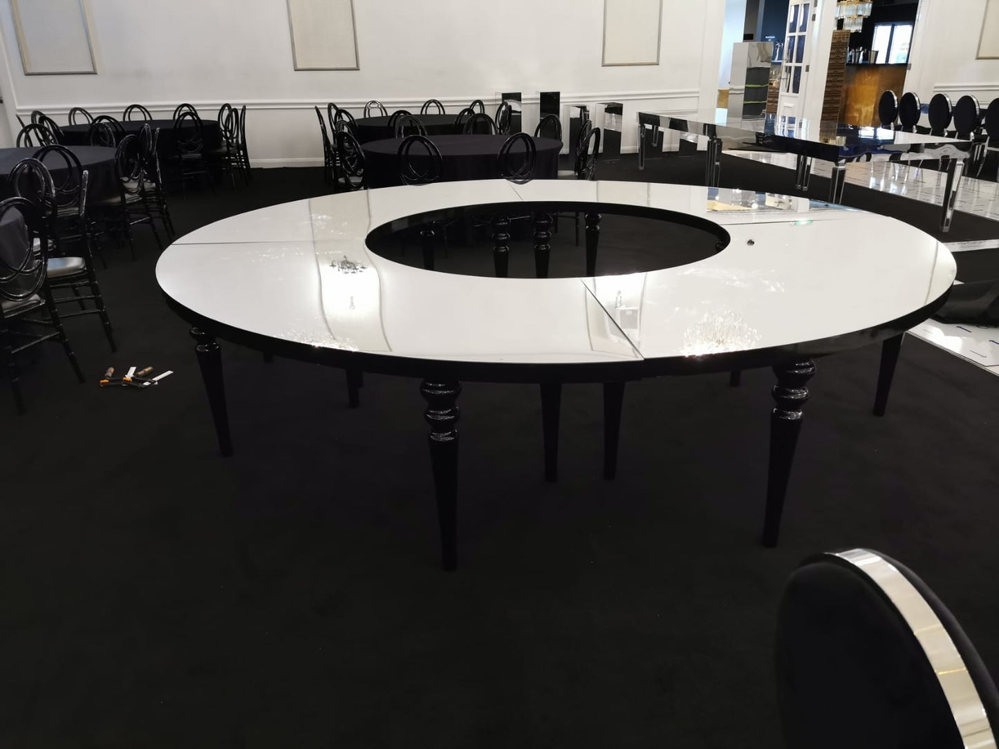 Black Serpentine Table Set