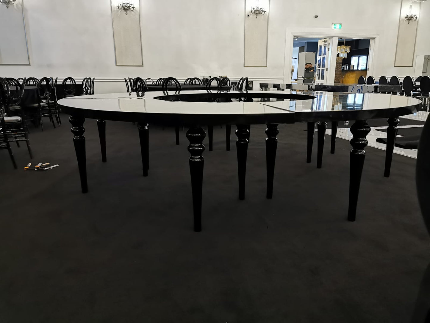 Black Serpentine Table Set