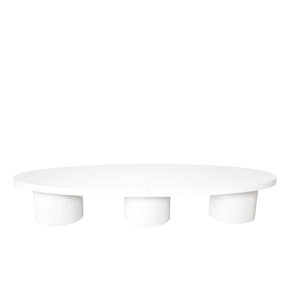 White Mirror Oval Table